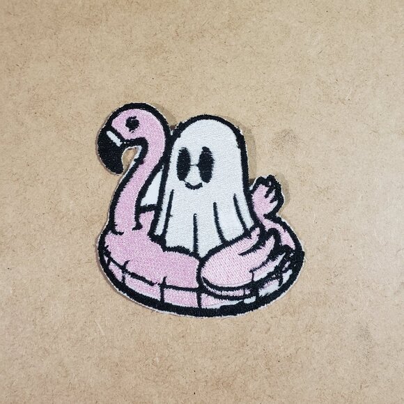 Halloween | Ghost on a Float Iron-On Patch (2/$12 or 5/$22) - Picture 1 of 1